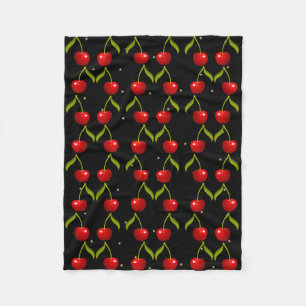 Shiny Cherries Pattern Fleecedecke
