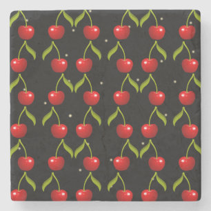 Shiny Cherries Pattern Steinuntersetzer