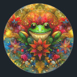 ~ SHINY Christmas FROG ~ Runder Aufkleber<br><div class="desc">Ich habe dieses computergenerierte KI-Muster im NightCafe mit meiner Fantasie erstellt. Es zeichnet sich durch Weihnachtsfarben aus und betont den 3D-Aspekt des Musters. Dieses Design ist eines,  das jeder Liebe würde. Liz hat dieses Muster gemacht.</div>