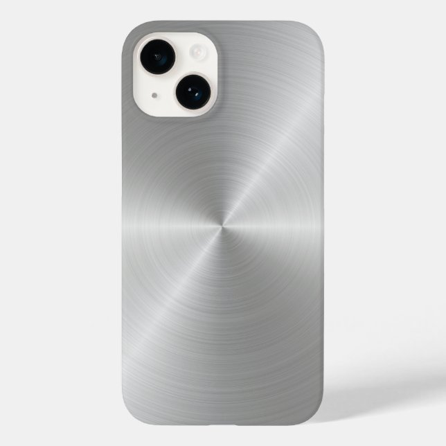 Shiny Circular Polished Metal Texture Case-Mate iPhone 14 Hülle (Rückseite)