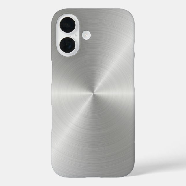 Shiny Circular Polished Metal Texture iPhone 16 Hülle (Rückseite)