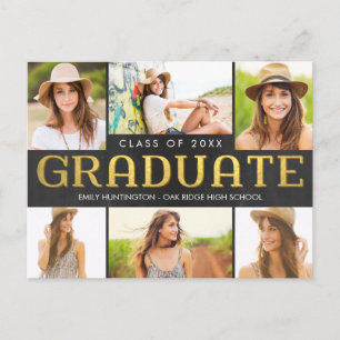 Shiny Collage Graduation Faire-part carte postale