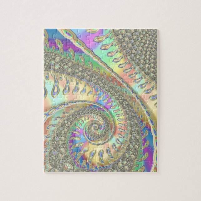 Shiny Colorful Spirale Fraktal Digitale Abstrakte  (Vertikal)
