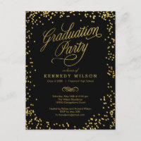 Shiny Confetti Abschluss Einladung Postkarte