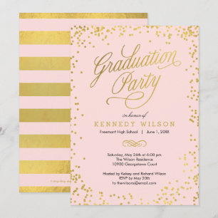 Shiny Confetti EDITABLE COLOR Graduation Party Einladung