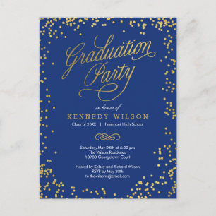 Shiny Confetti Graduation Invitation Carte Postale