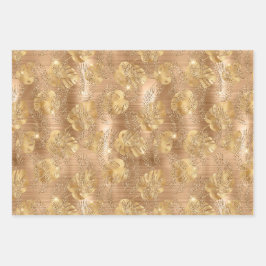 Shiny Copper Gold Glam Animal Print Geschenkpapier Set