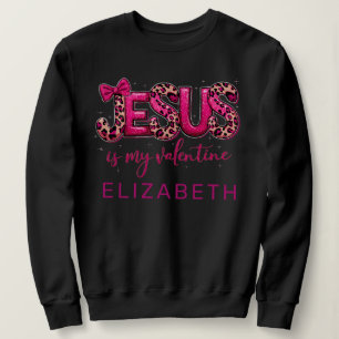 Shiny Coquette Jesus ist mein Valentin. Schwarz Sweatshirt