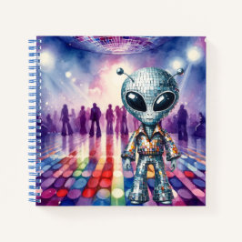 Shiny Disco Alien Notebook Notizbuch