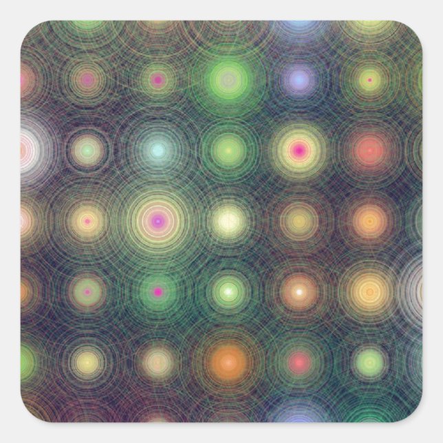 Shiny Disco Dots Quadratischer Aufkleber (Vorderseite)