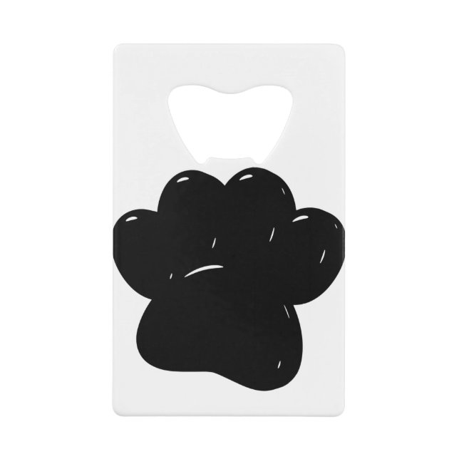 Shiny Dog Paw Print Zeichnend Geldbeutel Flaschenöffner (Vorderseite)