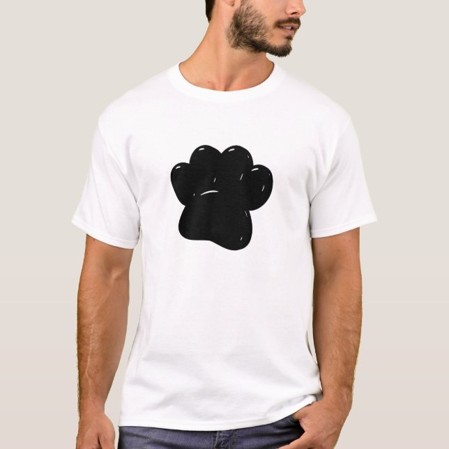 Shiny Dog Paw Print Zeichnend T-Shirt (Vorderseite)