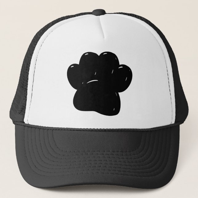 Shiny Dog Paw Print Zeichnend Truckerkappe (Vorderseite)