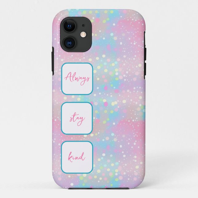 Shiny dots unicorn Farben iPhone Case (Rückseite)