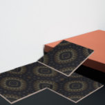Shiny Elegant Black and Gold Medallion Fliese<br><div class="desc">Schlichte elegante schwarz-goldfarbene Ziegel-Design.</div>