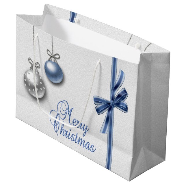 Shiny Elegant Christmas Balls Große Geschenktüte (Vorderseite Schrägansicht)