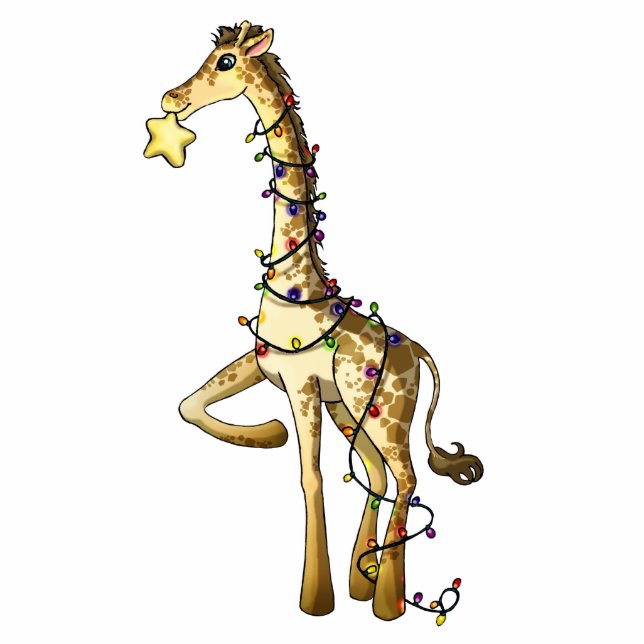 Shiny Giraffe Freistehende Fotoskulptur (Vorne)