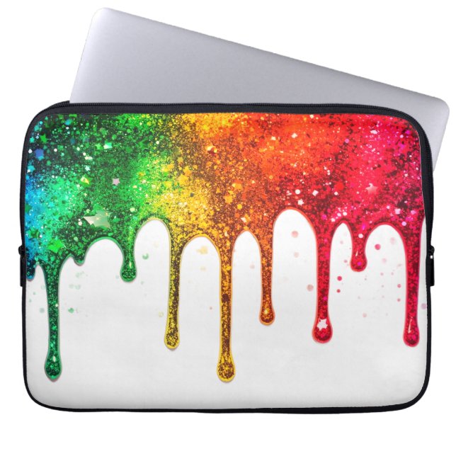 Shiny, Glittery Personalized Back to School Laptopschutzhülle (Vorderseite)