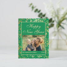 Shiny Gold Glitzer New Year Foto Green