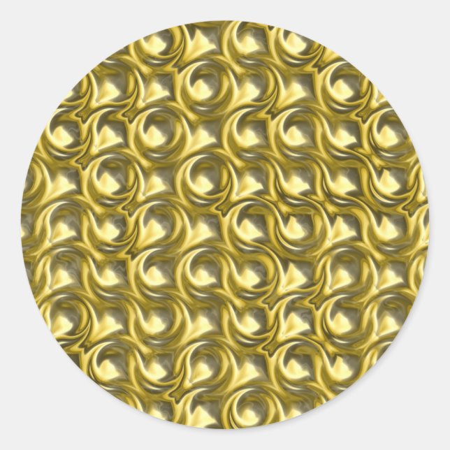 Shiny Gold Loops Runder Aufkleber (Vorderseite)