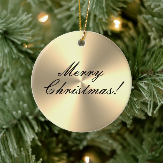 Shiny Gold Metallic Textur Brauch Weihnachtsbaum Keramik Ornament (Baum)