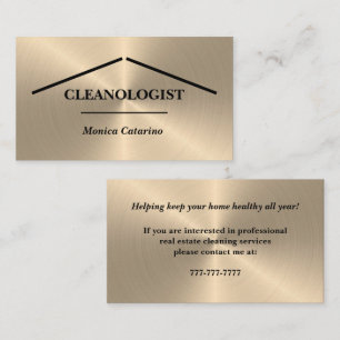 Shiny Gold Minimal Pro Zuhause Clearing Business C Visitenkarte