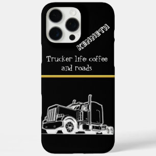 Shiny Gold Semi-Truck Illustration iPhone 16 Pro Max Hülle