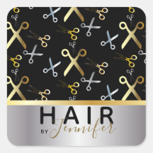 Shiny Gold & Silver Scissors Muster-Haarstylle