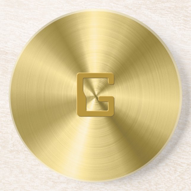 Shiny Gold Stainless Steel Textur Getränkeuntersetzer (Vorne)