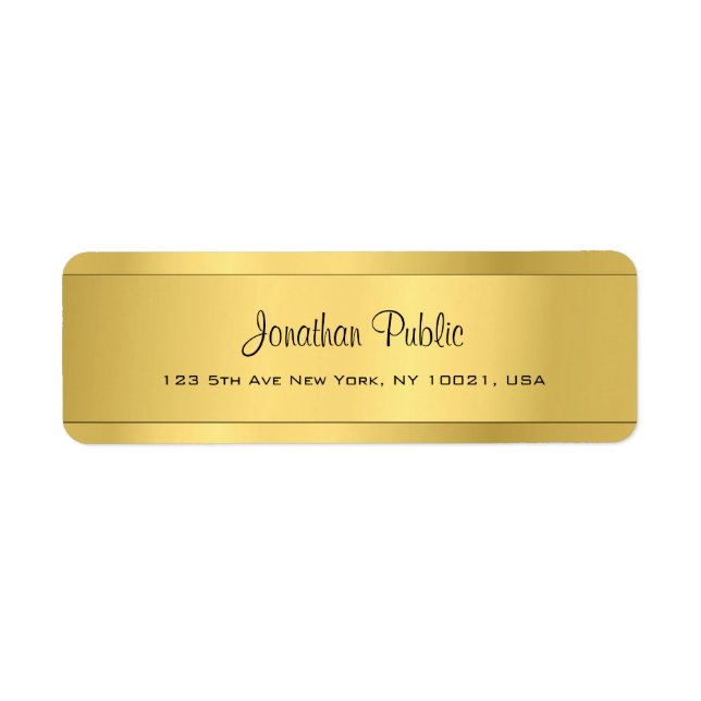 Shiny Gold Template Moderne Script Rücksendeadress (Vorne)