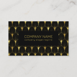 Shiny Gold und Black Art Deco Muster Visitenkarte
