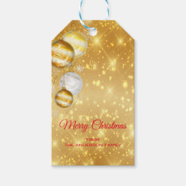 Shiny Gold und Weihnachtsballs Geschenkanhänger