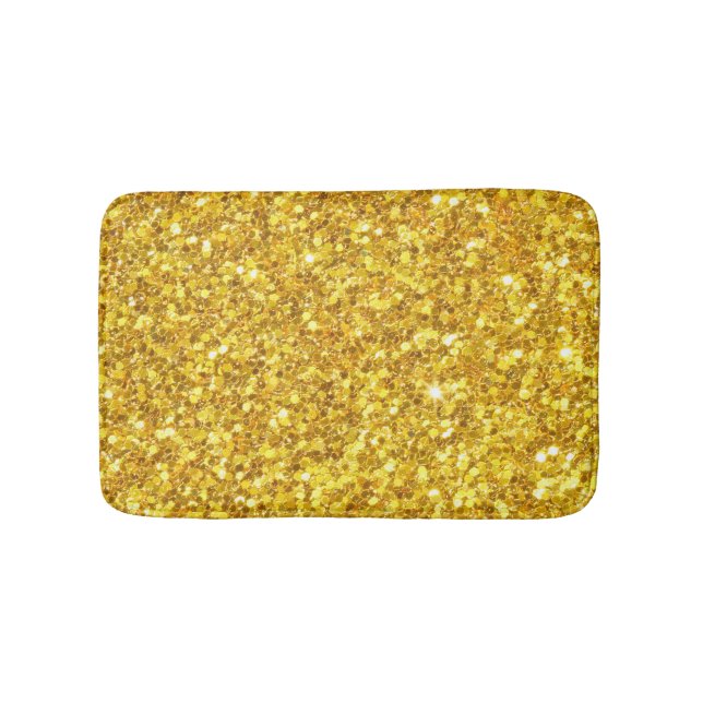 Shiny Gold und White Glitzer Badematte (Vorderseite)