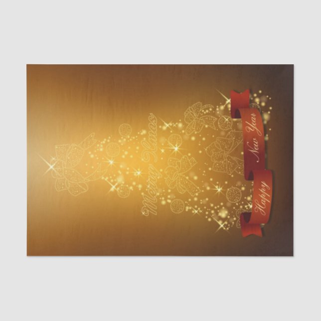 Shiny Gold Weihnachtsbaum Seidenpapier (Vorderseite)