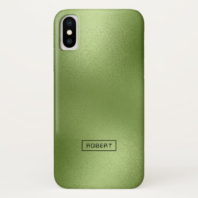Shiny Green Abstrakt Modern Background Monogram Case-Mate iPhone Hülle (Rückseite)