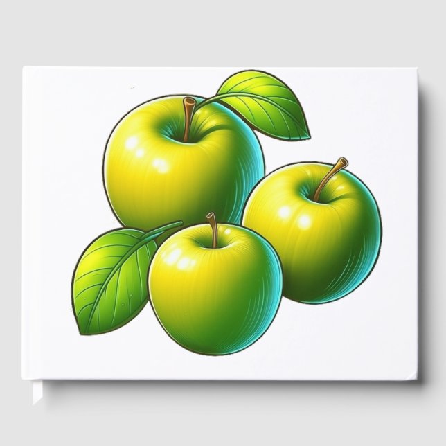 Shiny Green Äppel Gästebuch (Vorderseite)