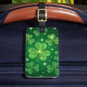 SHINY GREEN IRISH CELTIC KLEEBLATTS GEPÄCKANHÄNGER
