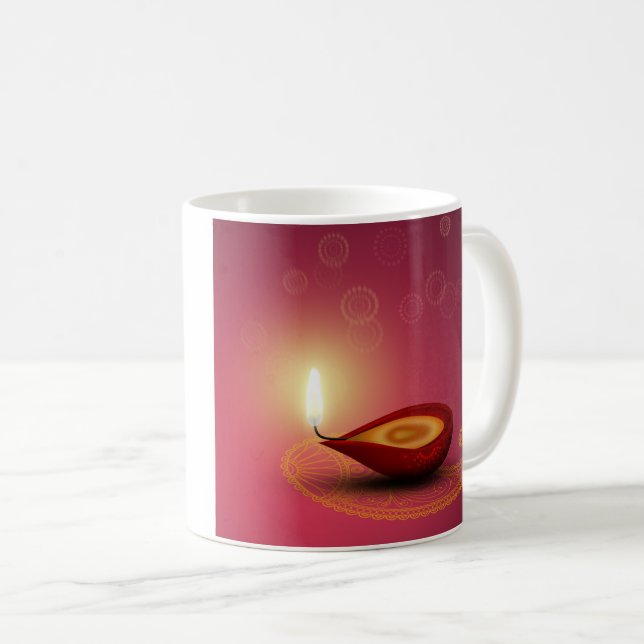 Shiny Happy Diwali Diya - Tasse (VorderseiteRechts)