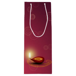 Shiny Happy Diwali Diya - Weinbeutel Geschenktüte Für Weinflaschen