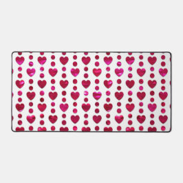 SHINY HOT PINK LIEBE HEARTS AND POLKA DOTS SCHREIBTISCHUNTERLAGE