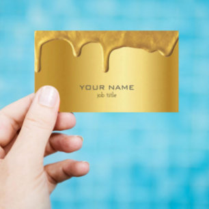 Shiny Metallic Gold mit Tropfen Extravagante Visit Visitenkarte