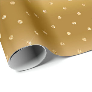Shiny Metallic Gold Polka Dots Geschenkpapier