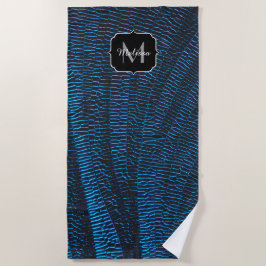 Shiny Metallic, leuchtend blau, abstrakt Strandtuch