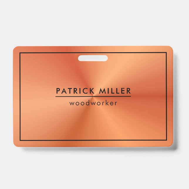Shiny Metallic Orange Texture Black Accents Ausweis (Vorderseite)