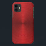 Shiny Metallic Red Design Stainless Steel Look Case-Mate iPhone Hülle<br><div class="desc">Die roten Edelstahlkonstruktionen sind aus schimmerndem Metall. Anpassbare und optionale Monogramm. Dies ist ein Bild mit metallischem Hintergrund</div>