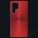 Shiny Metallic Red Texture Stainless Steel Look Samsung Galaxy Hülle<br><div class="desc">Bild einer glänzenden rot-metallischen Textur,  rostfreier Stahllook. Minimalistisches und einfaches Design mit einem anpassbaren Monogramm.</div>