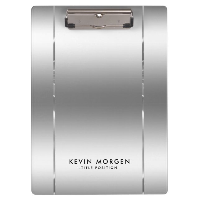 Shiny metallic silbergrau Hintergrund Klemmbrett (Vorderseite)