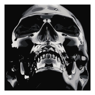 Shiny Metallic Skull Artwork Fotodruck