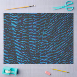 Shiny metallic vibrant neon blue abstract texture seidenpapier