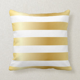 Shiny Metallic Wide Gold Streifen Muster Kissen